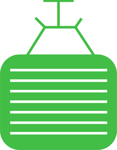 Green Abstract Geometric Symbol on Transparent Background