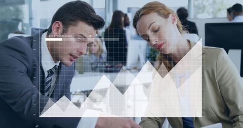 Collaborative Coworkers Analyzing Financial Data in Modern Office - Download Free Stock Images Pikwizard.com