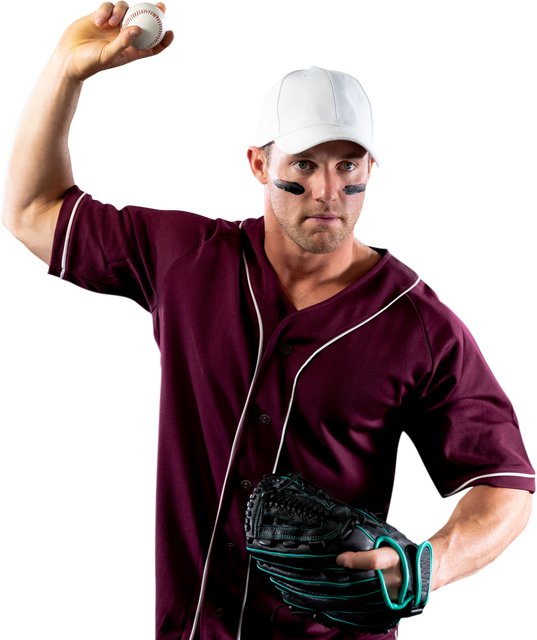 Transparent Baseball Player About to Throw Ball Wearing Uniform and Cap - Download Free Stock Videos Pikwizard.com