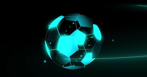 Futuristic Digital Football with Neon Glow Design