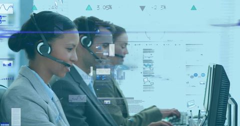 Call Center Team Engaged in Data-Integrated Support Services - Download Free Stock Images Pikwizard.com