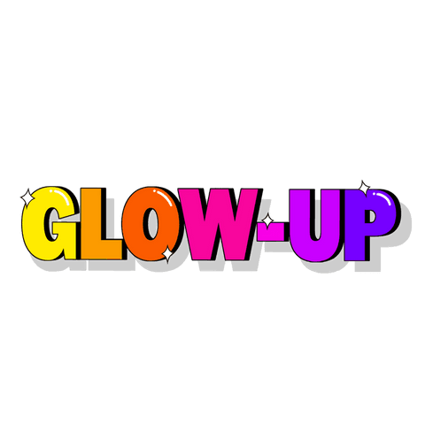 colorful glow-up text with sparkles on transparent background - Download Free Stock Videos Pikwizard.com