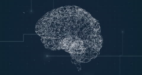 Digital Brain Network Illustration with Global Interface Concept