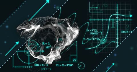 3D Skull Model with Mathematical Formulas and Graphs - Download Free Stock Images Pikwizard.com