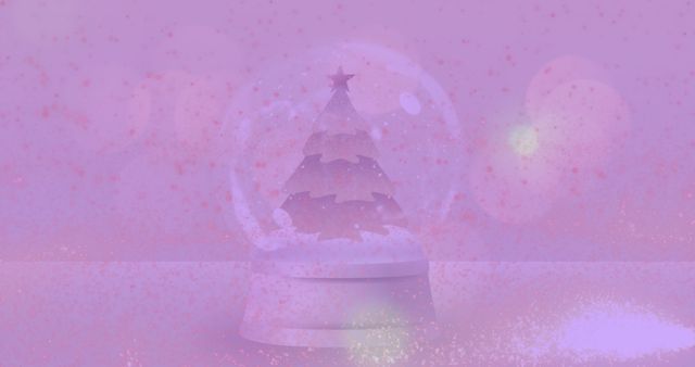 Magical Snow Globe with Christmas Tree on Pink Background - Download Free Stock Images Pikwizard.com