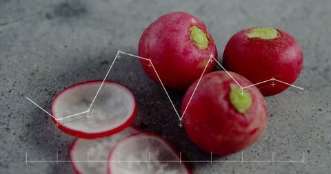 Digital data analysis on sliced radishes