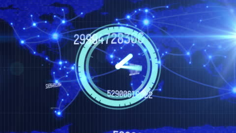 Animated Clock with Digital Map and Dynamic Data Network