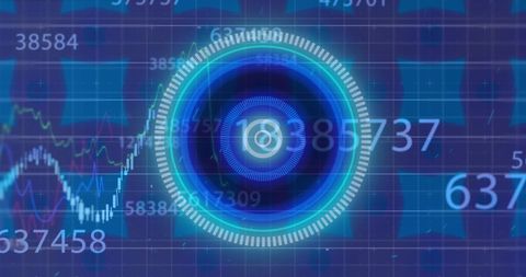 Futuristic Financial Dashboard with Illuminated Circles and Graphs - Download Free Stock Images Pikwizard.com