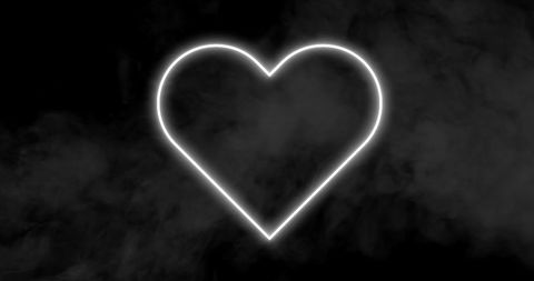 Glowing Neon Heart with Smoke on Black Background - Download Free Stock Images Pikwizard.com