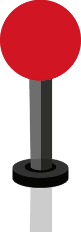 Minimalist red marker on transparent background for digital projects