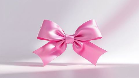 Elegant pink satin ribbon bow on sophisticated background
