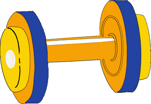 Colorful dumbbell illustration on transparent background for fitness concepts