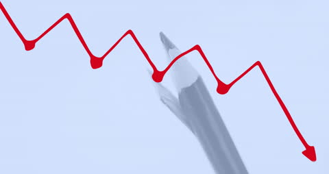 Falling Graph Over Broken Pencil Symbolizing Educational Decline