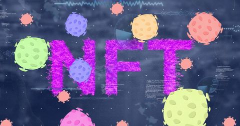 Abstract winter concept with colorful digital covid cells