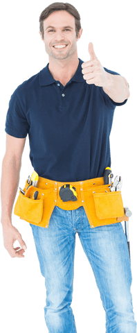 transparent smiling handyman giving thumbs up - Download Free Stock Videos Pikwizard.com