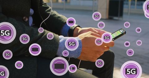 5G Technology for Businessman Using Smartphone Outdoors - Download Free Stock Images Pikwizard.com