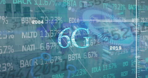 Futuristic Digital Tech with 6G Connectivity and Financial Data