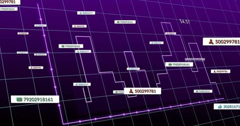 digital data flow over grid with technology icons - Download Free Stock Images Pikwizard.com
