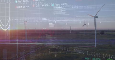 Digital Data Overlay on Eco-Friendly Wind Turbines