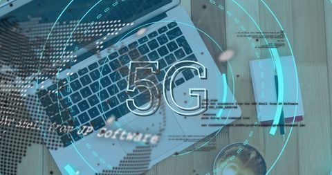 Digital Data Flow With 5G Technology and Programming Overlay - Download Free Stock Images Pikwizard.com