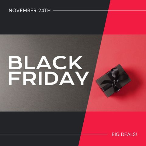 Black Friday Sale Promotion with Gift on Modern Background - Download Free Stock Templates Pikwizard.com