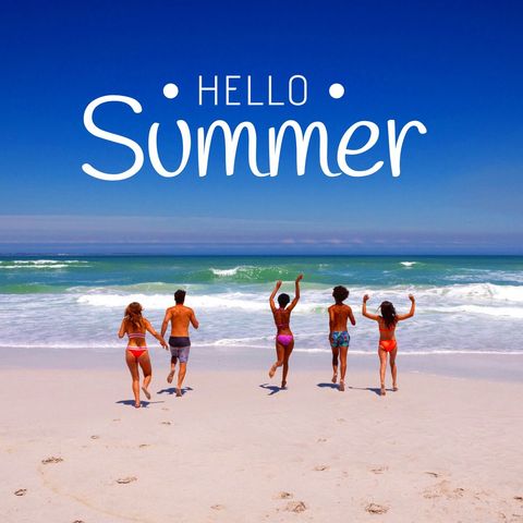 Joyful Summer Vacation with Friends at the Beach - Download Free Stock Templates Pikwizard.com
