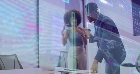 Presenting interactive data in modern boardroom with augmented reality visualizations