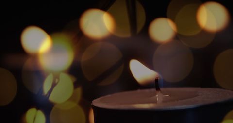 Candlelit Ambiance with Warm Fairy Lights Bokeh
