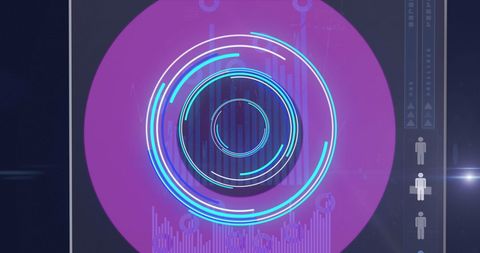 Digital Interface with Processing Circle and Graph Elements - Download Free Stock Images Pikwizard.com