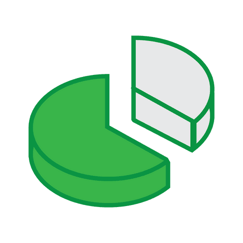 green and white pie chart on transparent background - Download Free Stock Videos Pikwizard.com