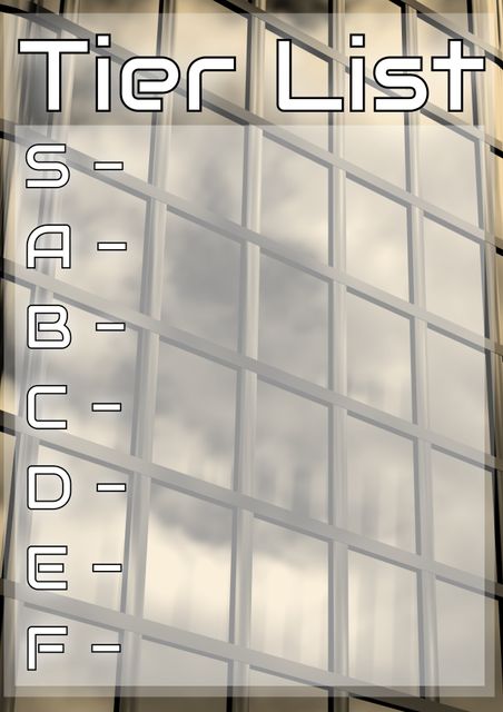 Modern Tier List Template with Reflective Building Background - Download Free Stock Templates Pikwizard.com