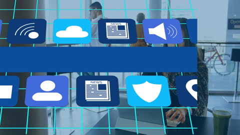 Businesswoman Utilizing Digital Tablet in Modern Office Space