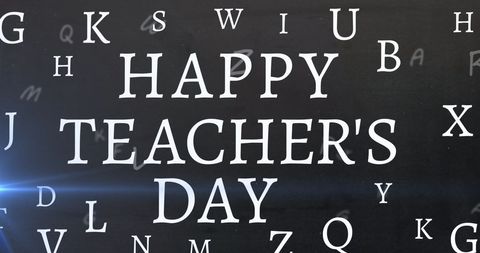 Happy Teacher's Day with Floating Letters Background - Download Free Stock Images Pikwizard.com