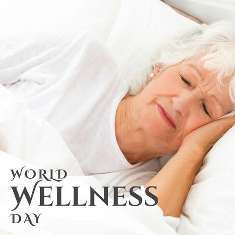 senior woman resting peacefully for world wellness day - Download Free Stock Templates Pikwizard.com