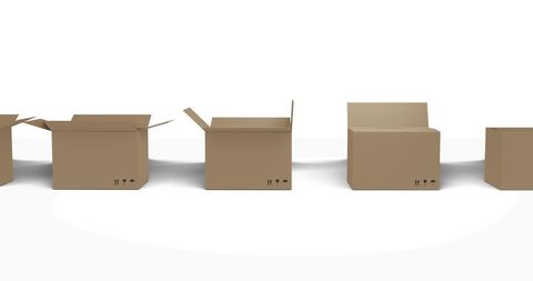 Brown Cardboard Boxes Row for Shipment on White Background - Download Free Stock Images Pikwizard.com