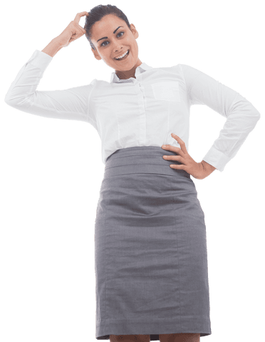 cheerful businesswoman scratching head on transparent background - Download Free Stock Videos Pikwizard.com