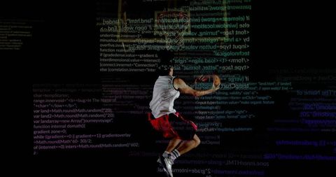 Dynamic Blend of Basketball and Coding - Athlete and Code Intersect