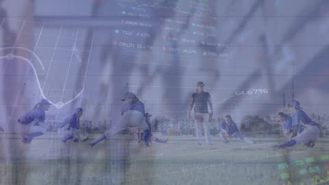 Data Processing Animation with Baseball Players Interaction