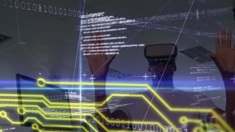 Businessman Engaging with Virtual Reality Interface