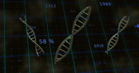 DNA Helix Floating in Digital Data Environment