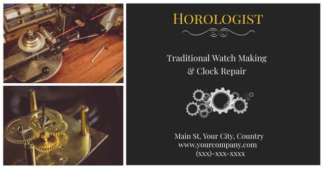 Horologist Advertising Watch Making And Clock Repair Services - Download Free Stock Templates Pikwizard.com