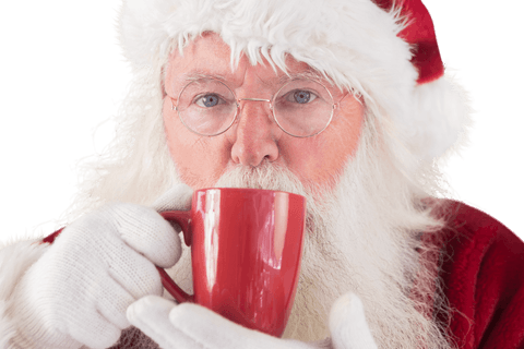 Transparent Santa Enjoying Warm Drink in Red Cup - Download Free Stock Videos Pikwizard.com