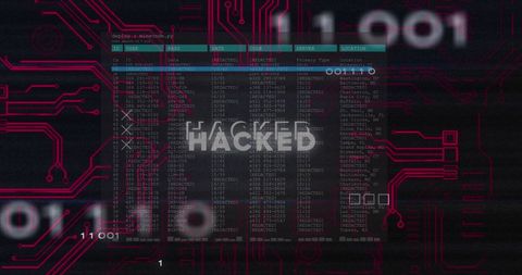 cybersecurity breach concept with hacked data and digital circuits - Download Free Stock Images Pikwizard.com