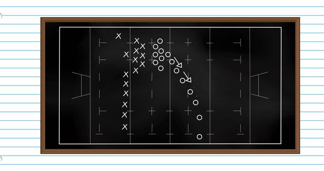 Chalkboard Football Strategy Play on Lined Paper Background - Download Free Stock Images Pikwizard.com