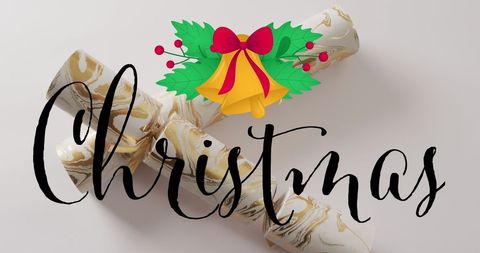 Christmas Greeting with Decorative Holiday Crackers - Download Free Stock Images Pikwizard.com