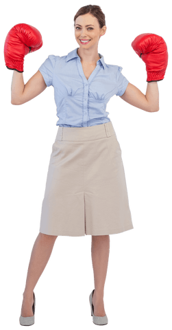 Confident Businesswoman Wearing Boxing Gloves Showing Empowerment - Download Free Stock Videos Pikwizard.com