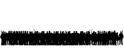 Silhouette group on transparent background