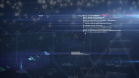 Digital Network Animation with Data and Stars Icon