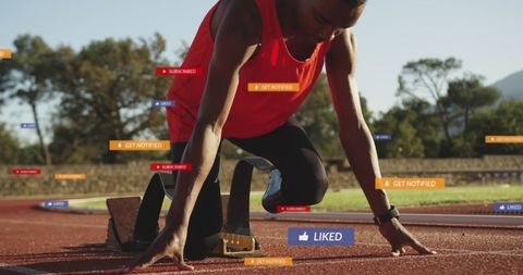 Paralympic Athlete with Notifications Display evokes Drive and Determination - Download Free Stock Images Pikwizard.com