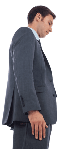 Focused Caucasian Businessman on Transparent Background